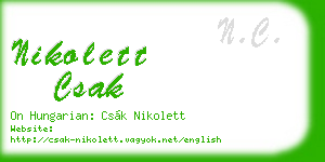 nikolett csak business card